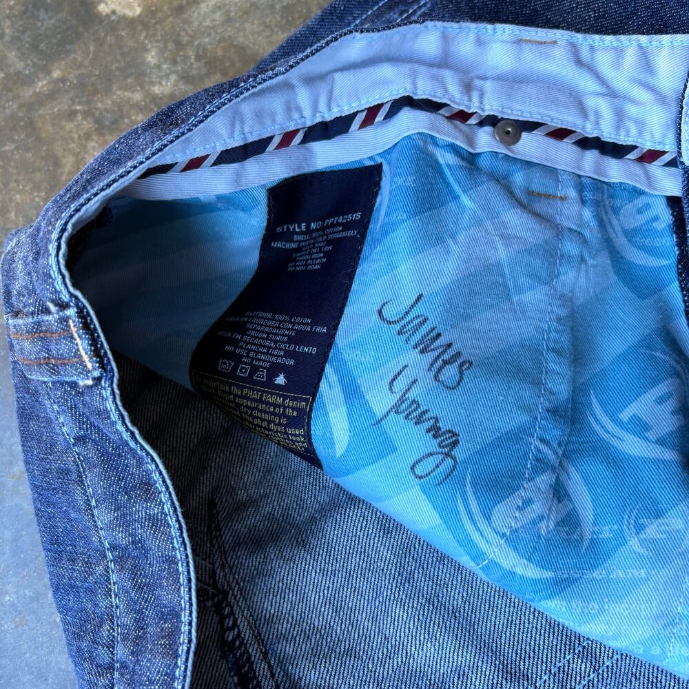 Baggy‎ Vintage Phat Farm Wide Leg Blue Jeans - Picture 7 of 7